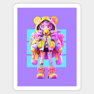 AKBLM - PRETTY GUARDIAN KUMIKO | KAWAII PURPLE HAIRED DECORA STYLE ANIME GIRL Sticker